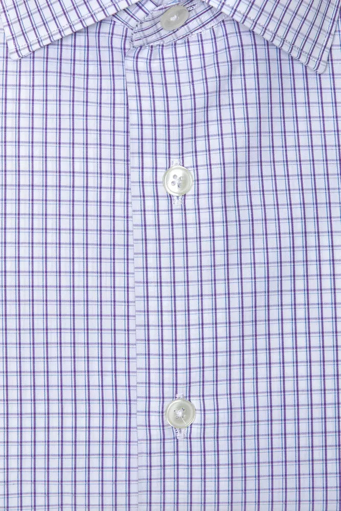 Robert Friedman Burgundy Cotton Men Shirt Robert Friedman
