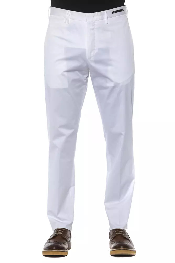 PT Torino White Cotton Men Trousers PT Torino
