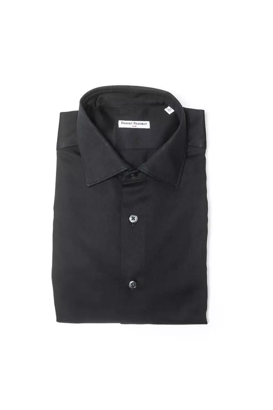 Robert Friedman Black Cotton Men Shirt Robert Friedman
