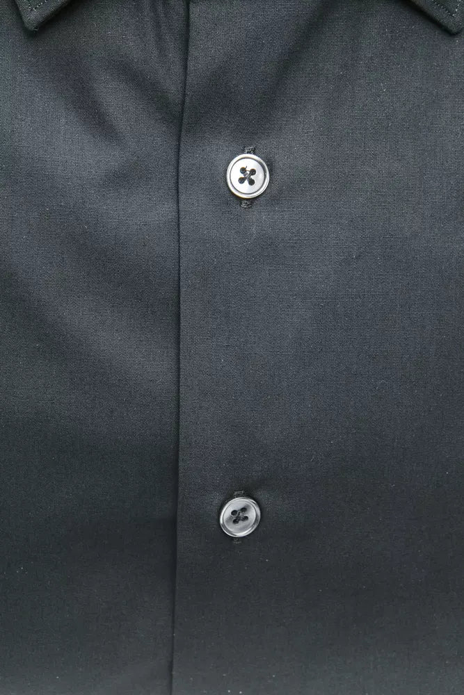 Robert Friedman Black Cotton Men Shirt Robert Friedman
