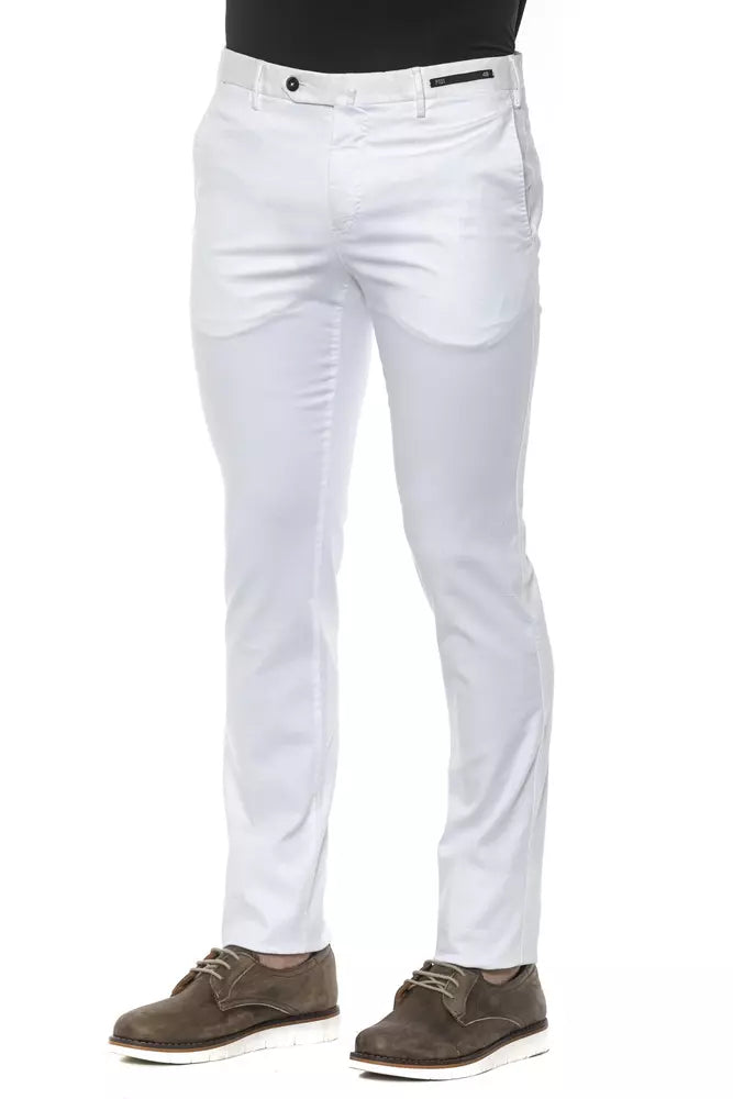 PT Torino White Cotton Men Trouser PT Torino