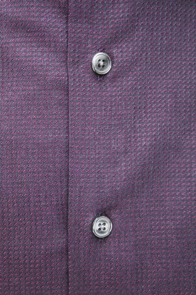 Robert Friedman Burgundy Cotton Men Shirt Robert Friedman