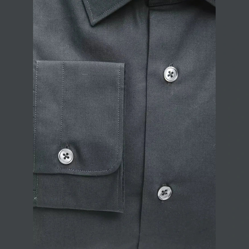 Robert Friedman Black Cotton Men's Slim Shirt