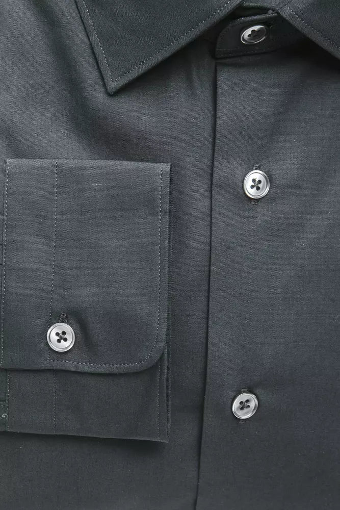 Robert Friedman Black Cotton Men Shirt Robert Friedman