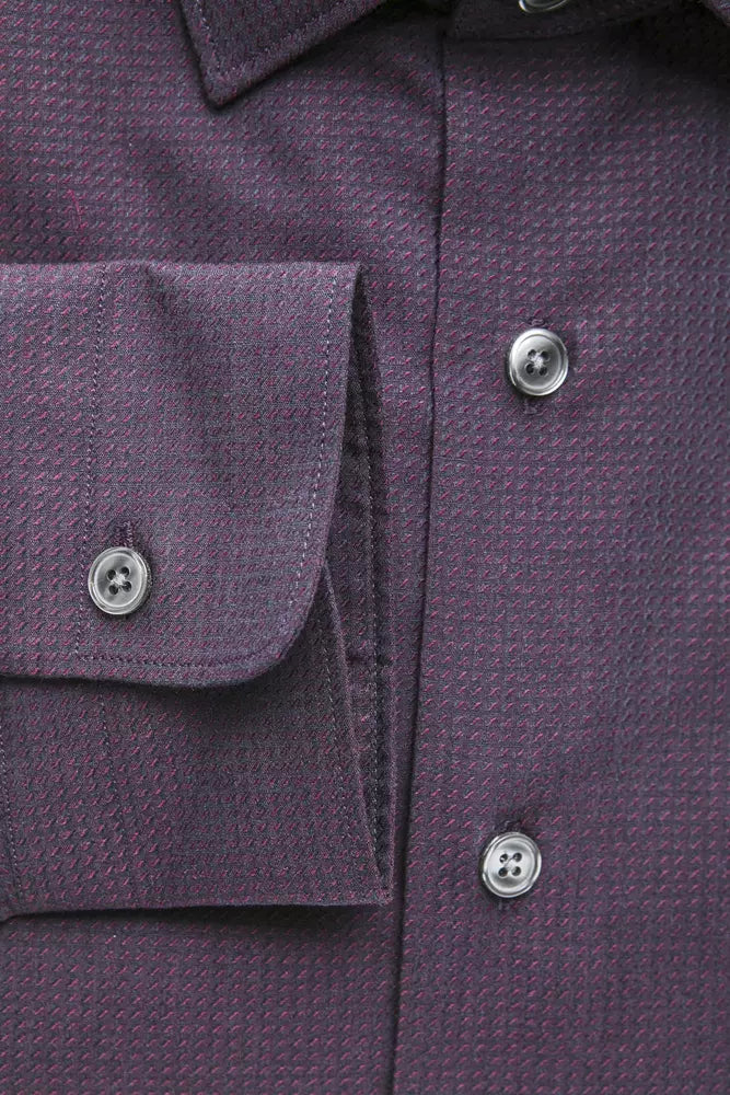 Robert Friedman Burgundy Cotton Men Shirt Robert Friedman