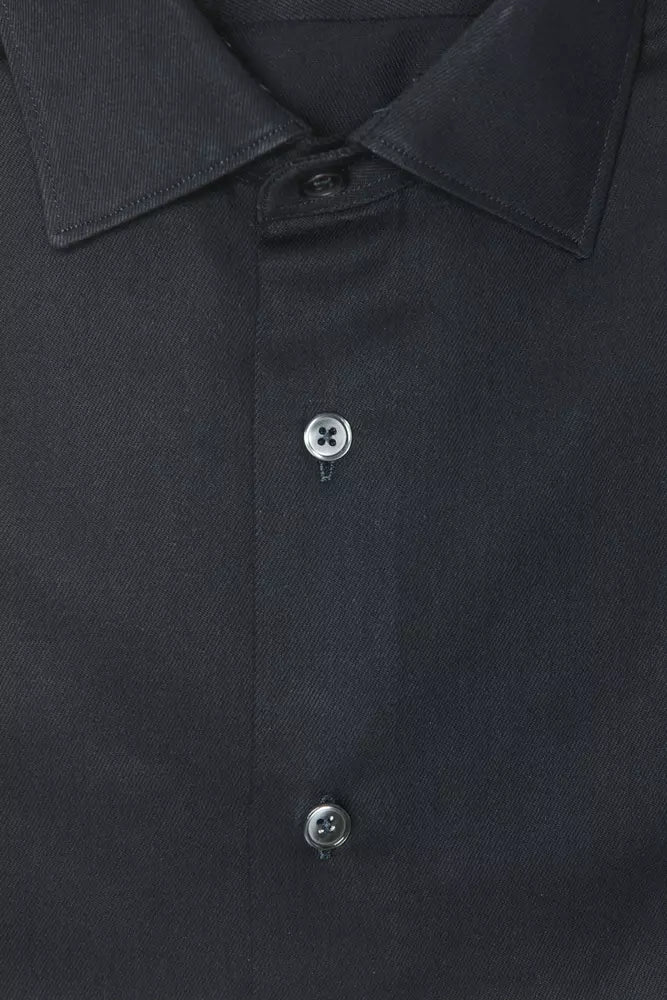 Robert Friedman Black Cotton Men Shirt Robert Friedman
