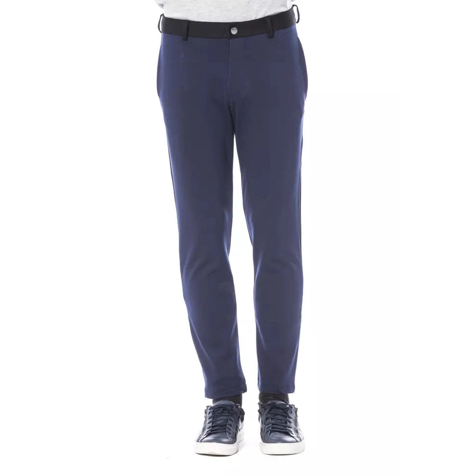 Verri Blue Viscose Men Pant