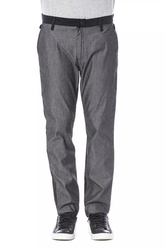 Verri Black Cotton Men Pants Verri