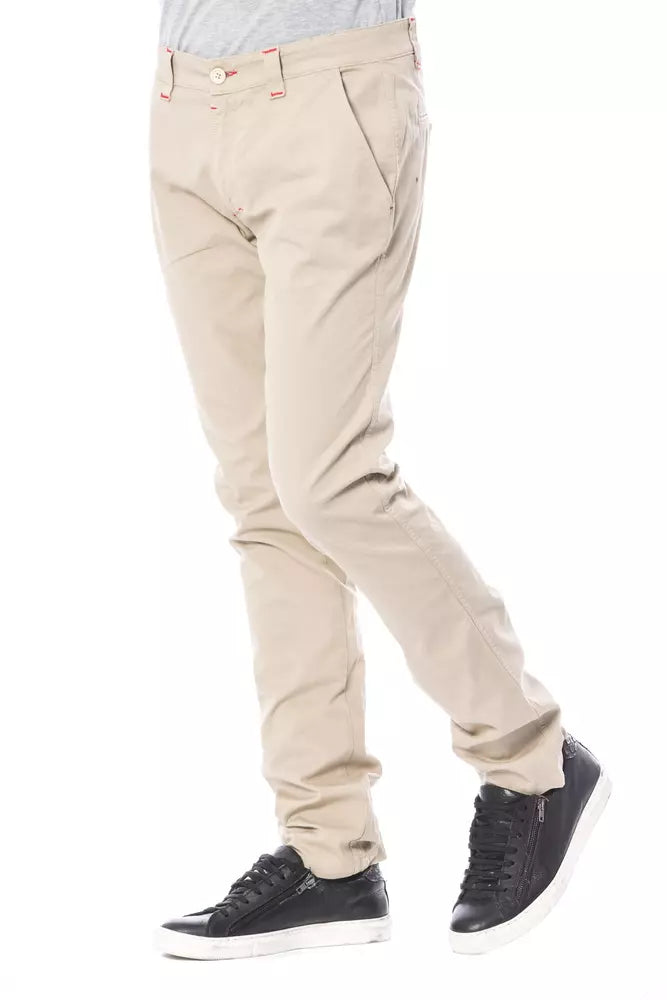 Verri Beige Cotton Men Chino Pant Verri