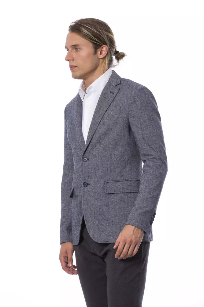 Verri Elegant Blue Single Breasted Blazer Verri