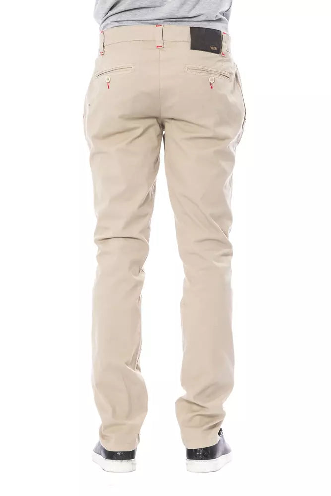 Verri Beige Cotton Men Chino Pant Verri