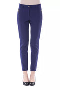 BYBLOS Blue Polyester Women's Slim Fit Pant