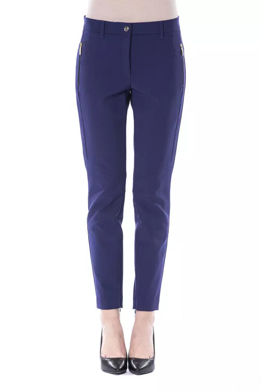 BYBLOS Blue Polyester Women Pants BYBLOS