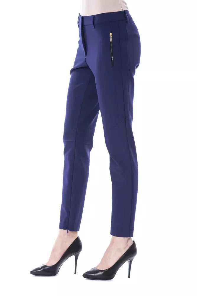 BYBLOS Blue Polyester Women Pants BYBLOS