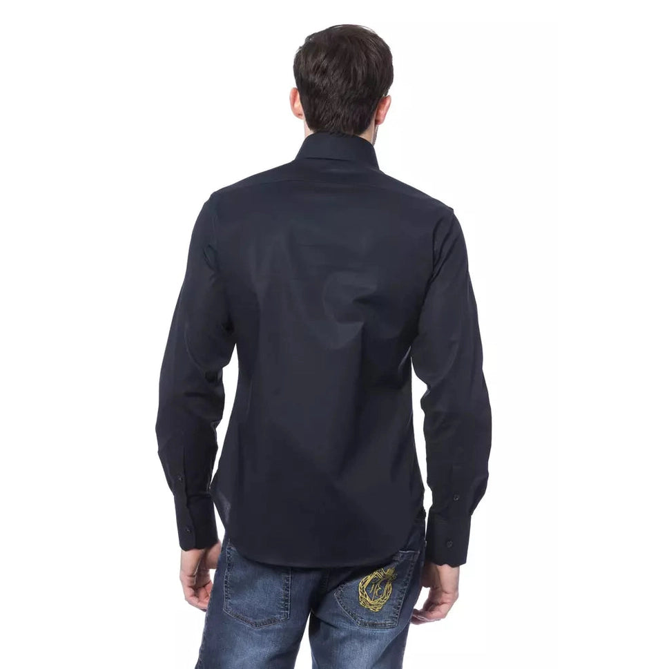 Billionaire Italian Couture Blue Cotton Men Shirt