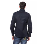 Billionaire Italian Couture Blue Cotton Men Shirt