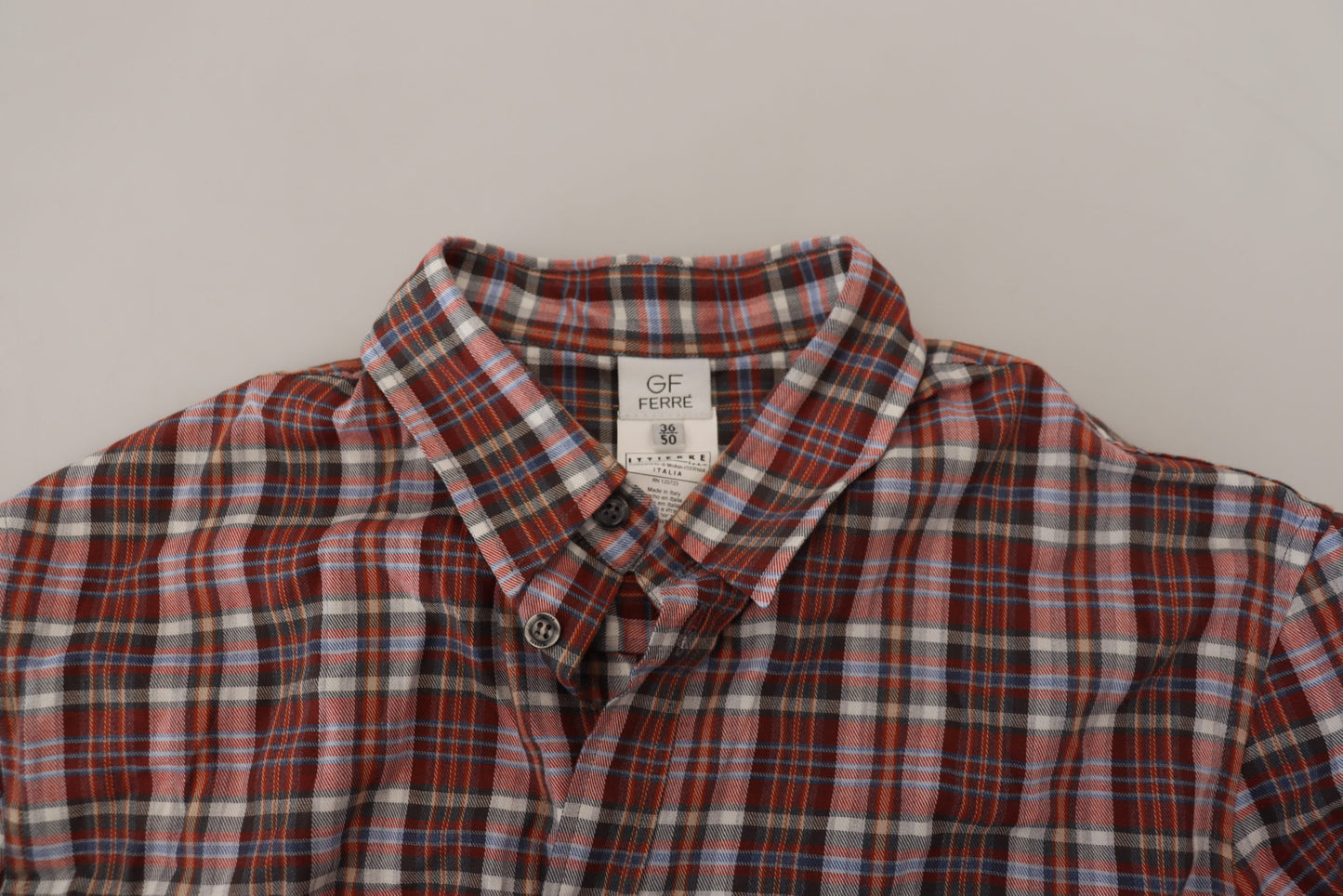 GF Ferre Multicolor Checkered Cotton Long Sleeves Casual Shirt GF Ferre