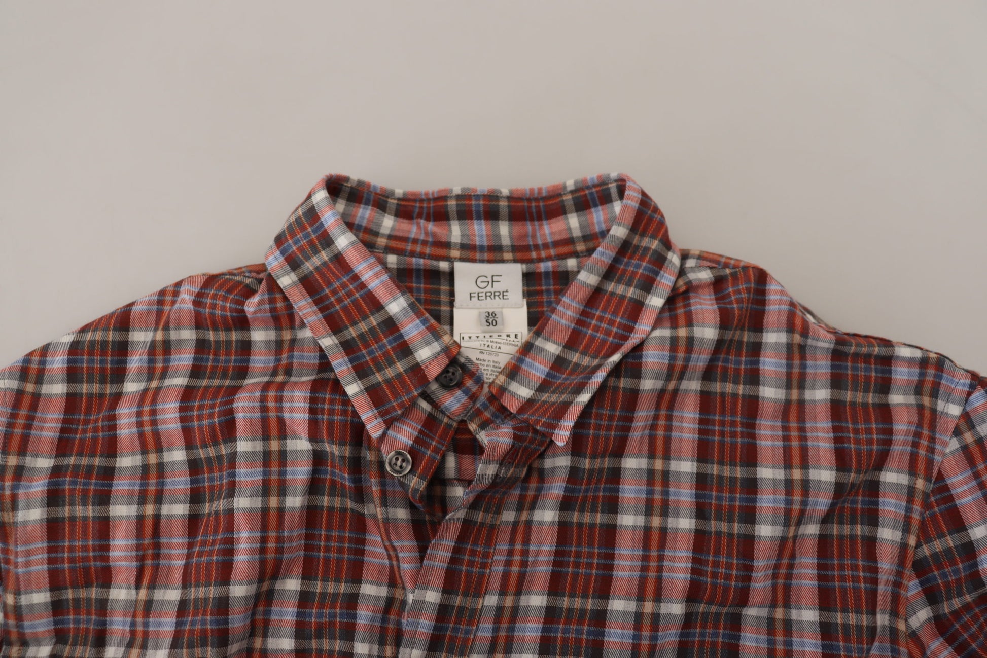 GF Ferre Multicolor Checkered Cotton Long Sleeves Casual Shirt GF Ferre