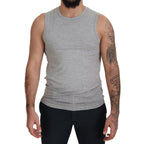 Ermanno Scervino Grey Sleeveless Men Pullover T-shirt