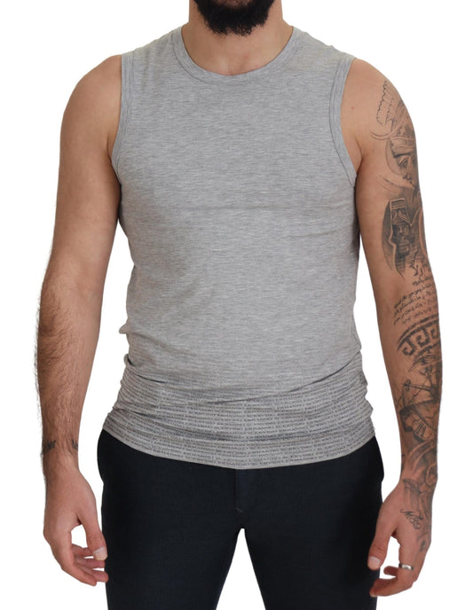 Ermanno Scervino Grey Sleeveless Men Pullover T-shirt Ermanno Scervino
