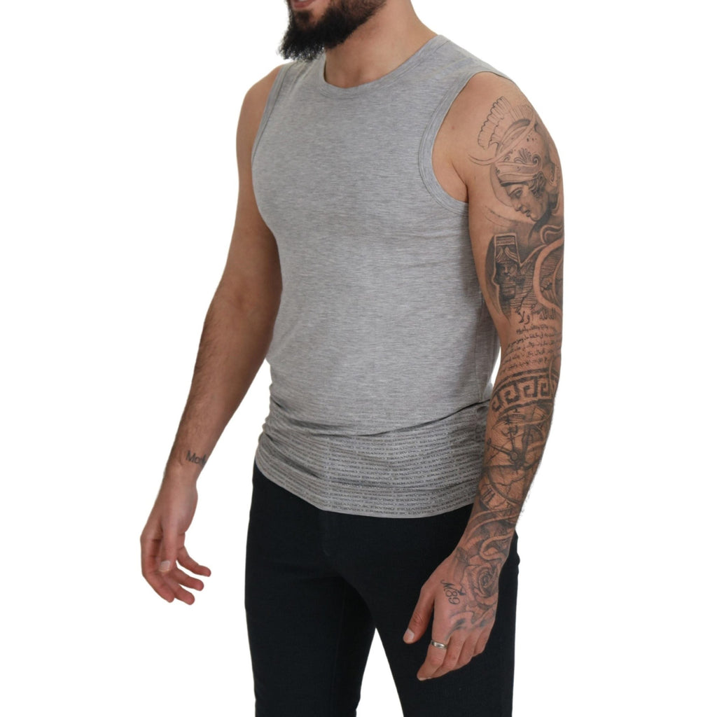 Ermanno Scervino Grey Sleeveless Men Pullover T-shirt