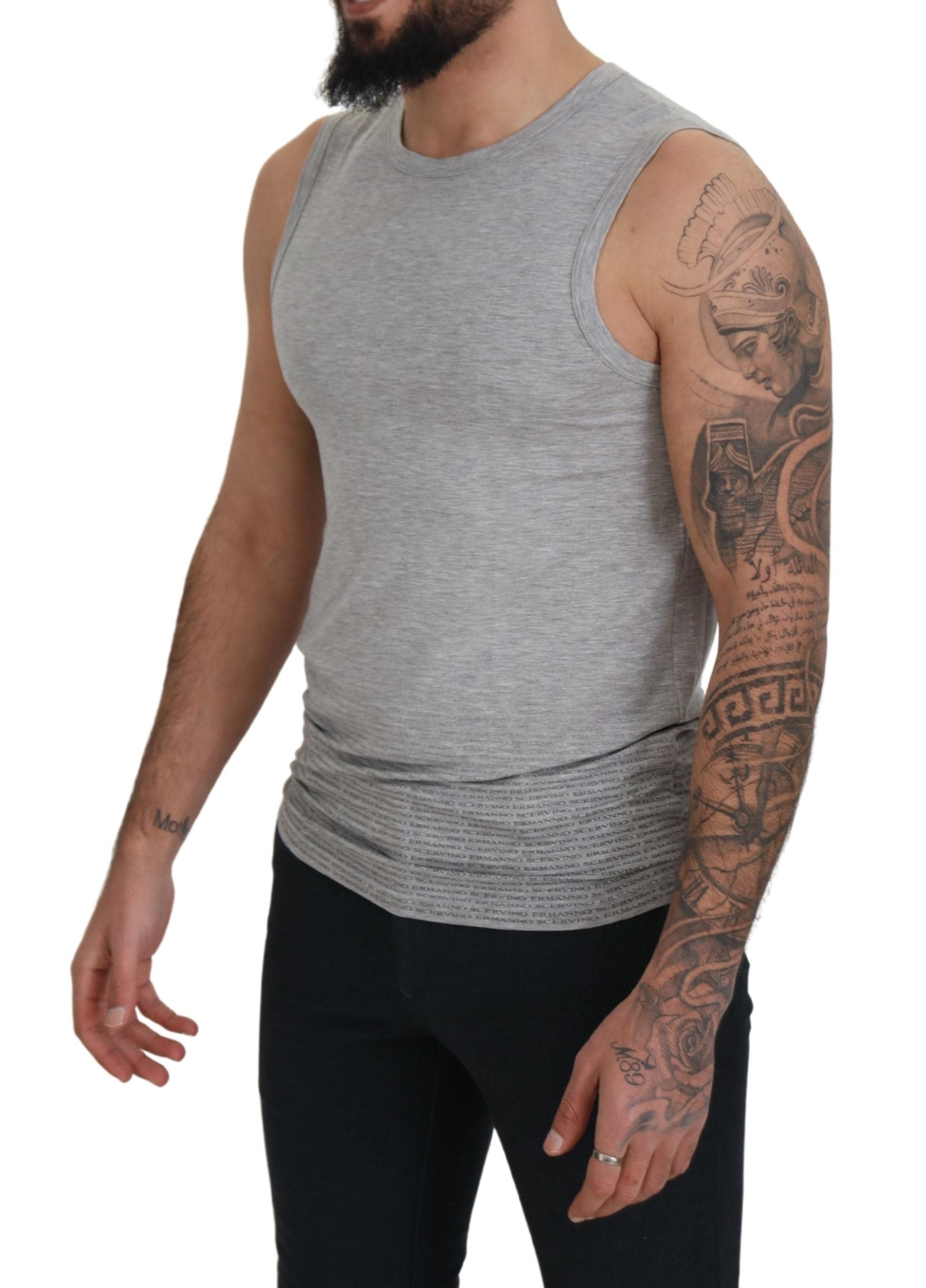 Ermanno Scervino Grey Sleeveless Men Pullover T-shirt Ermanno Scervino