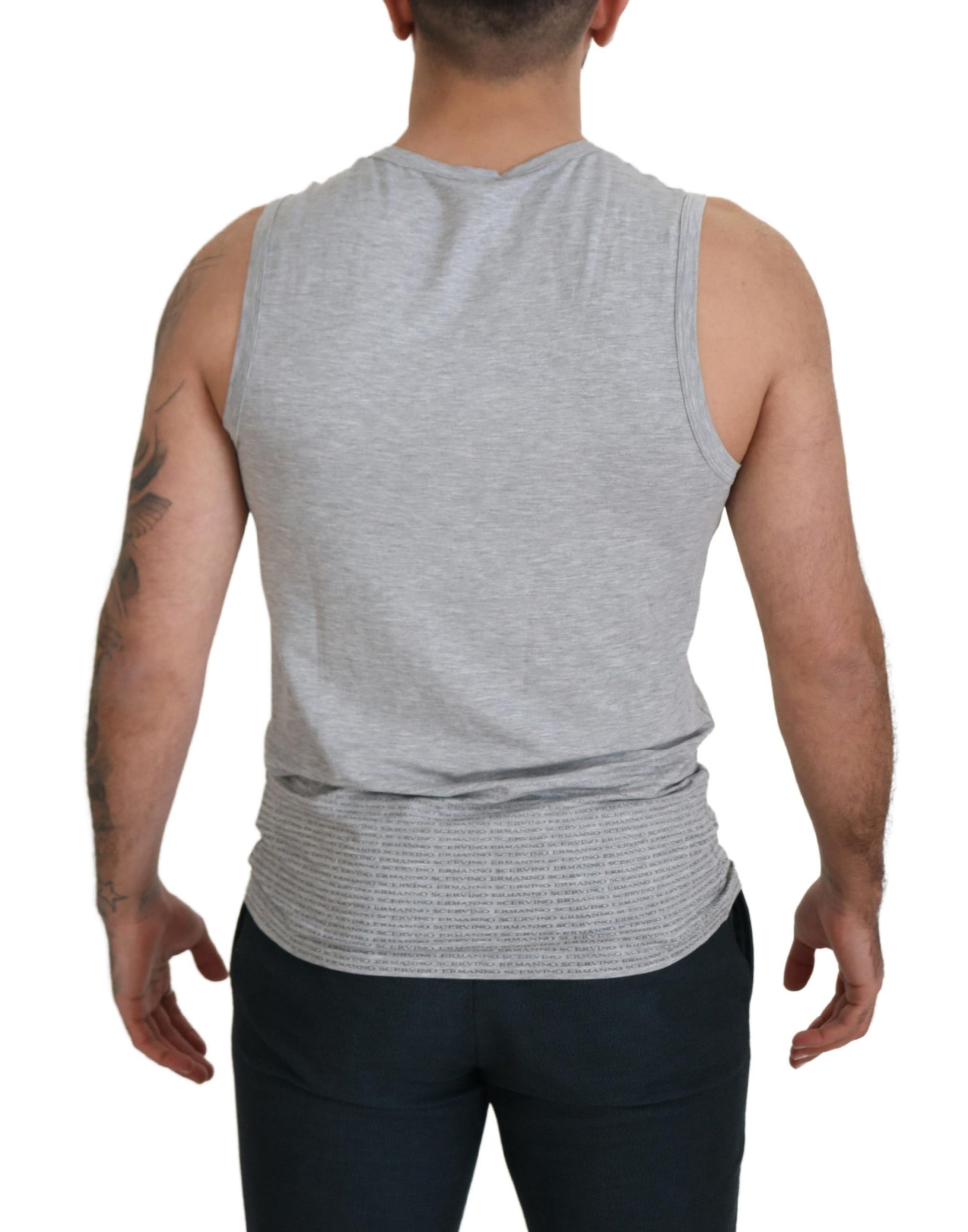 Ermanno Scervino Grey Sleeveless Men Pullover T-shirt Ermanno Scervino