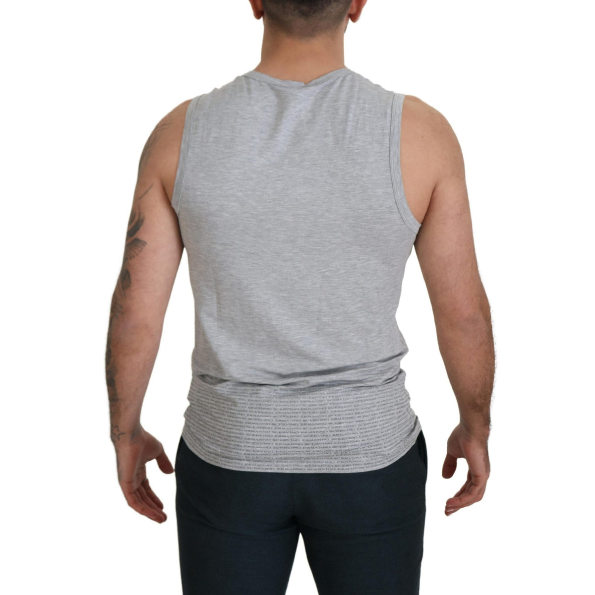 Ermanno Scervino Grey Sleeveless Men Pullover T-shirt