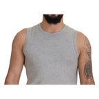 Ermanno Scervino Grey Sleeveless Men Pullover T-shirt