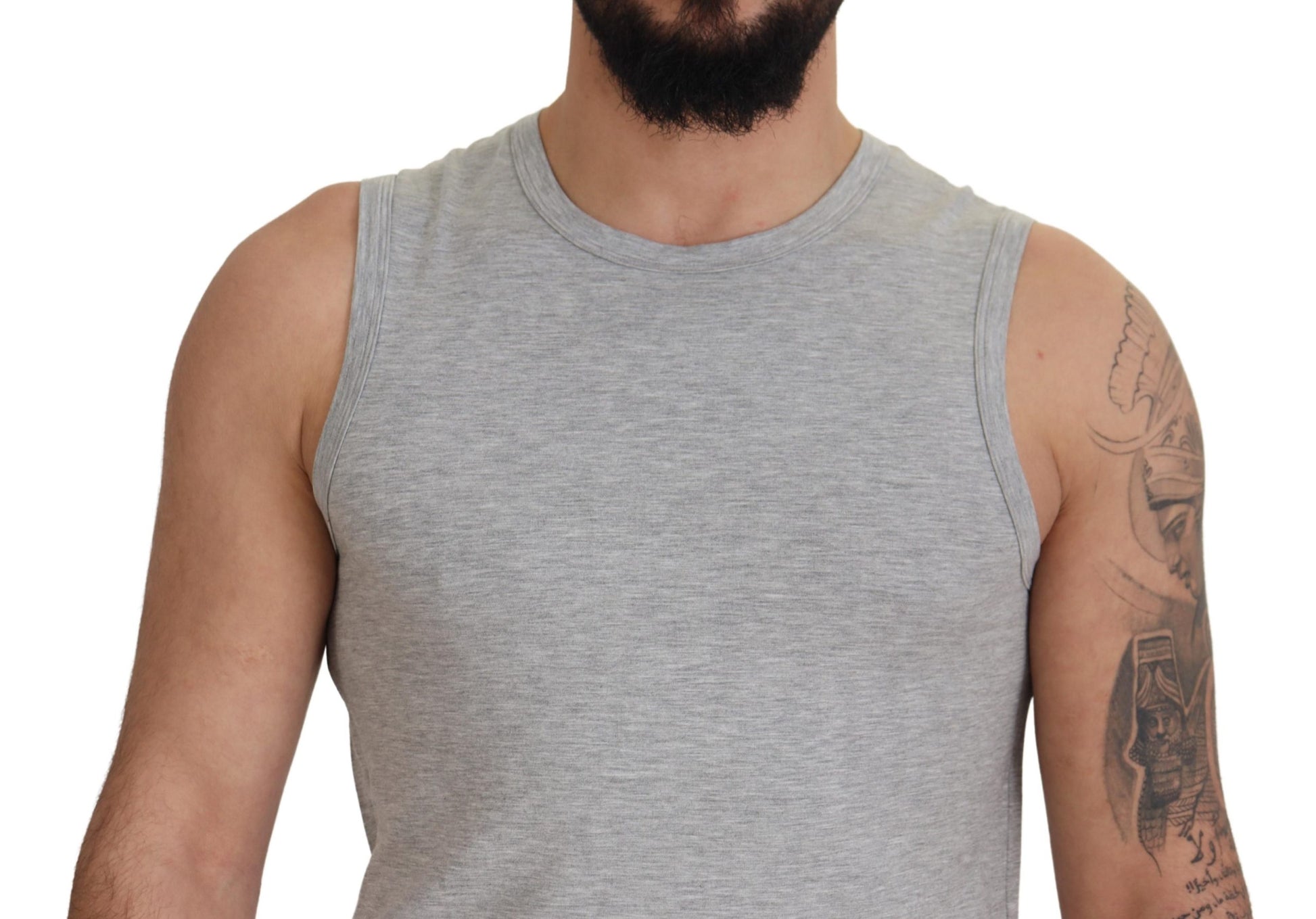 Ermanno Scervino Grey Sleeveless Men Pullover T-shirt Ermanno Scervino