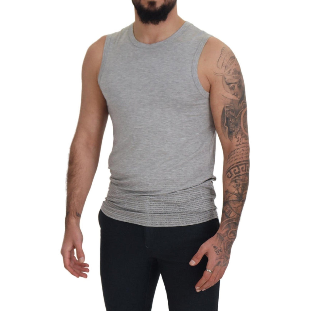 Ermanno Scervino Grey Sleeveless Men Pullover T-shirt