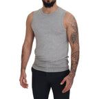 Ermanno Scervino Grey Sleeveless Men Pullover T-shirt