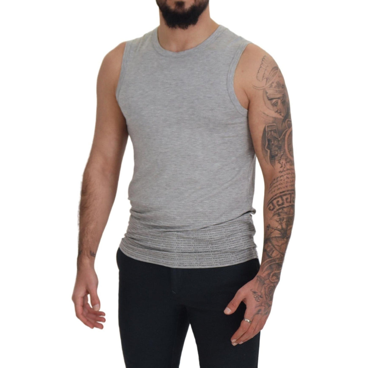 Ermanno Scervino Grey Sleeveless Men Pullover T-shirt