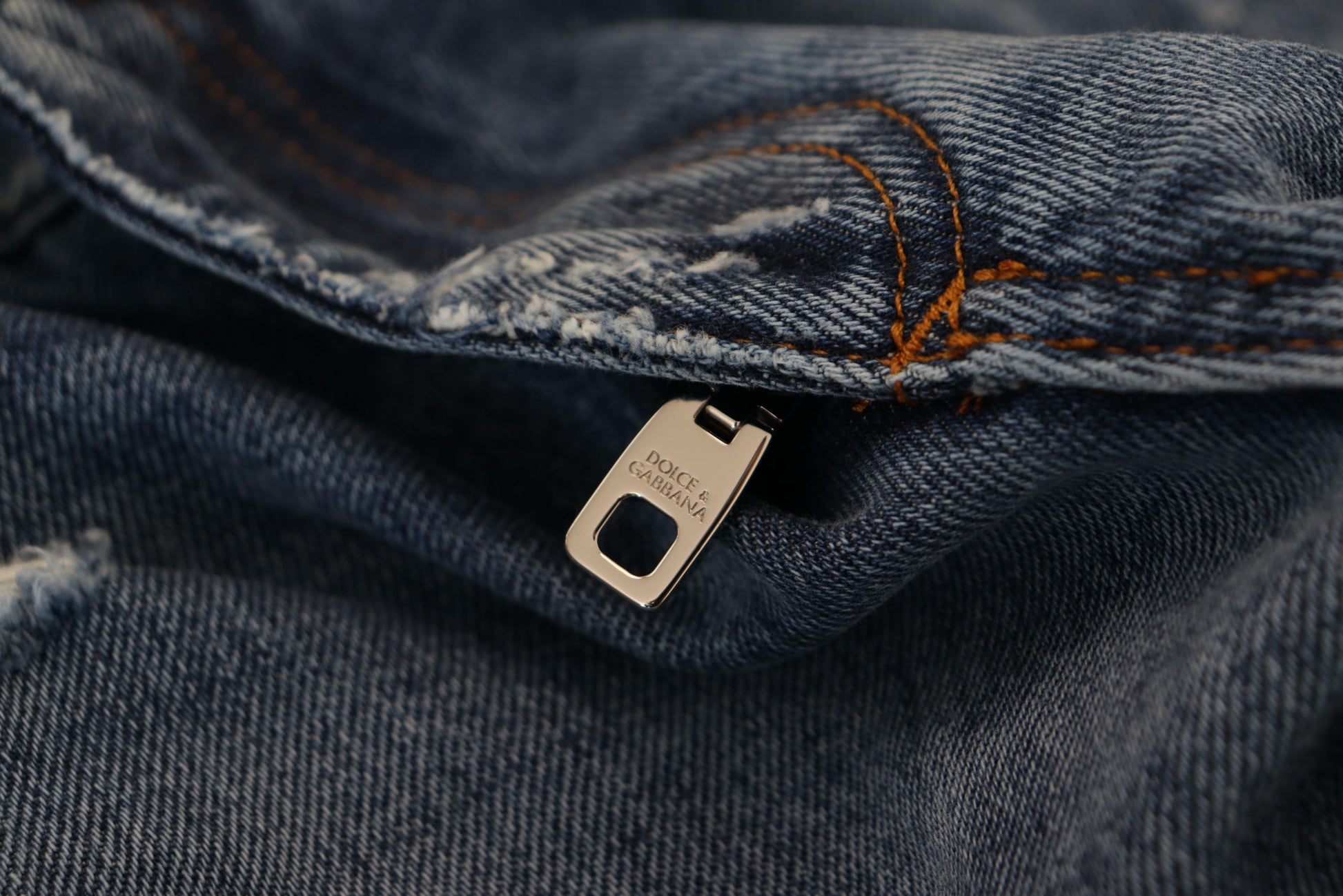 Dolce & Gabbana Blue Cotton Tattered Men Denim Jeans Dolce & Gabbana