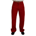 Dolce & Gabbana Red Cotton Straight Fit Men Denim Jeans