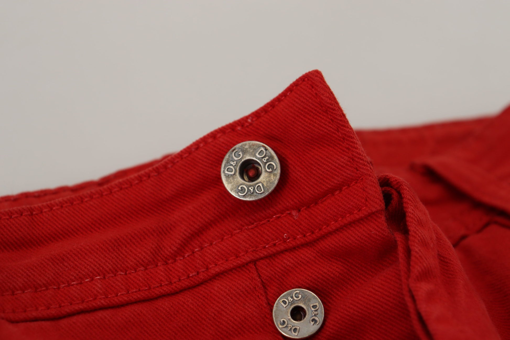 Dolce & Gabbana Red Cotton Straight Fit Men Denim Jeans Dolce & Gabbana