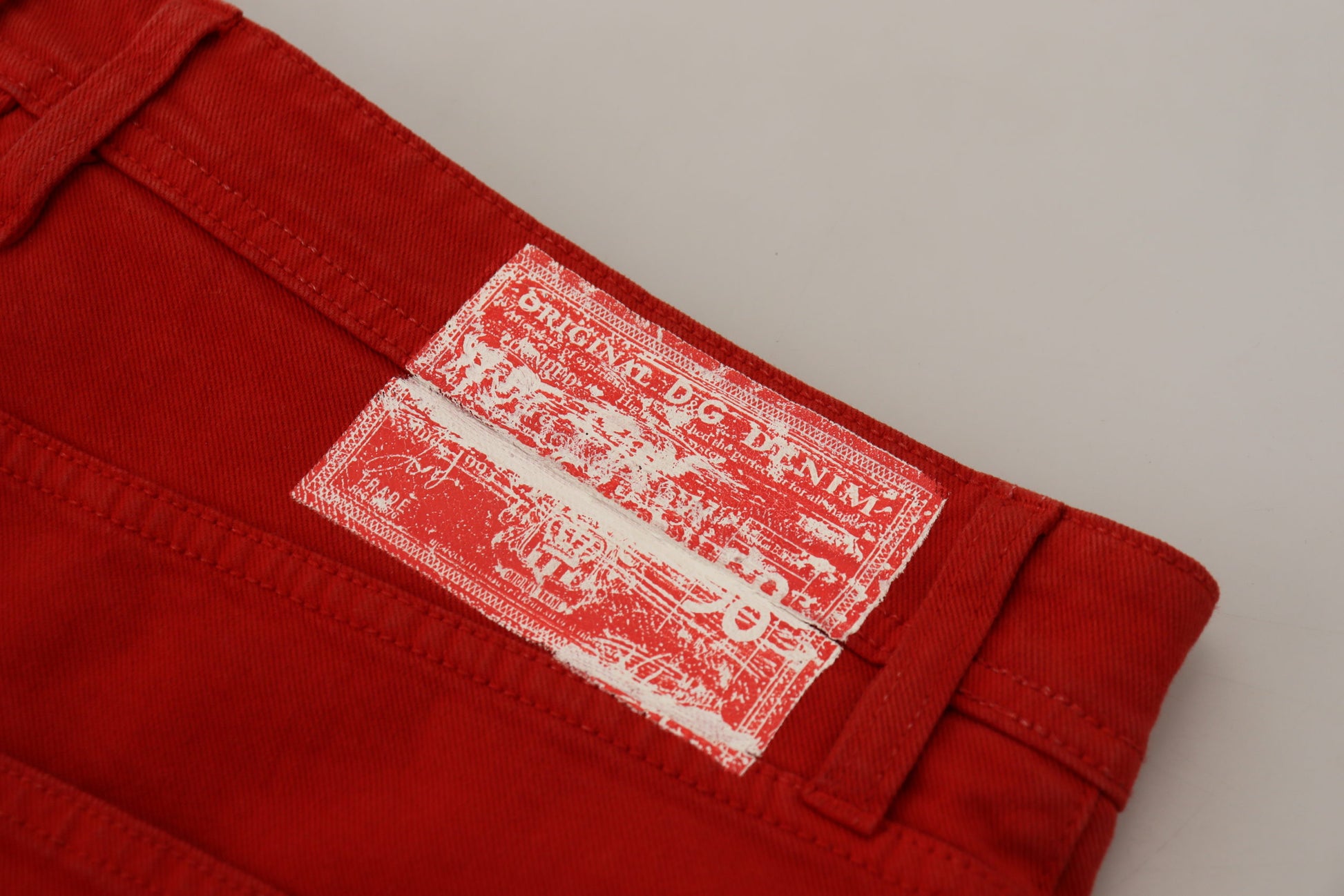 Dolce & Gabbana Red Cotton Straight Fit Men Denim Jeans Dolce & Gabbana