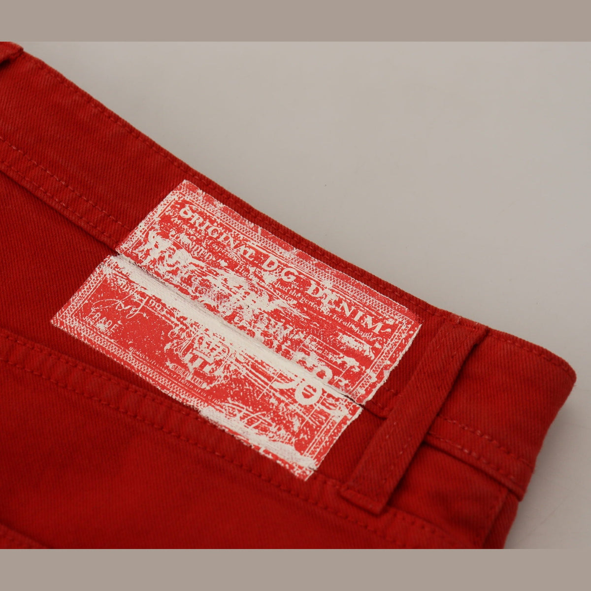 Dolce & Gabbana Red Cotton Straight Fit Men Denim Jeans