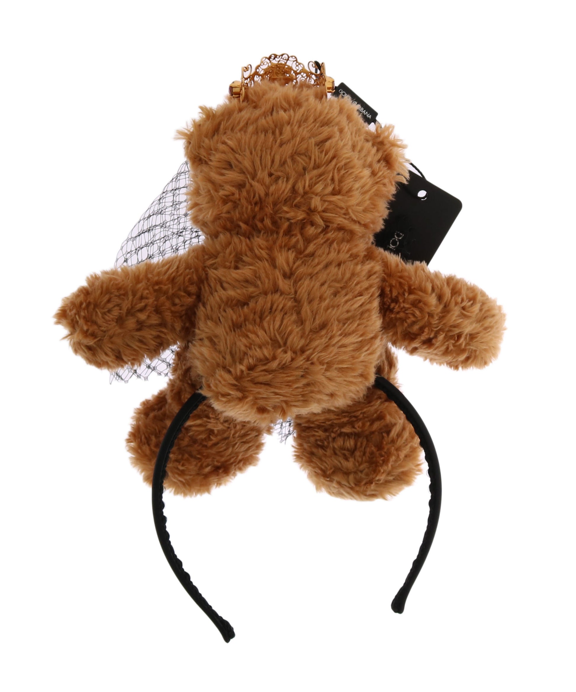 Dolce & Gabbana Teddy Bear Gold Crystal Crown Tiara Diadem Hair Band Dolce & Gabbana