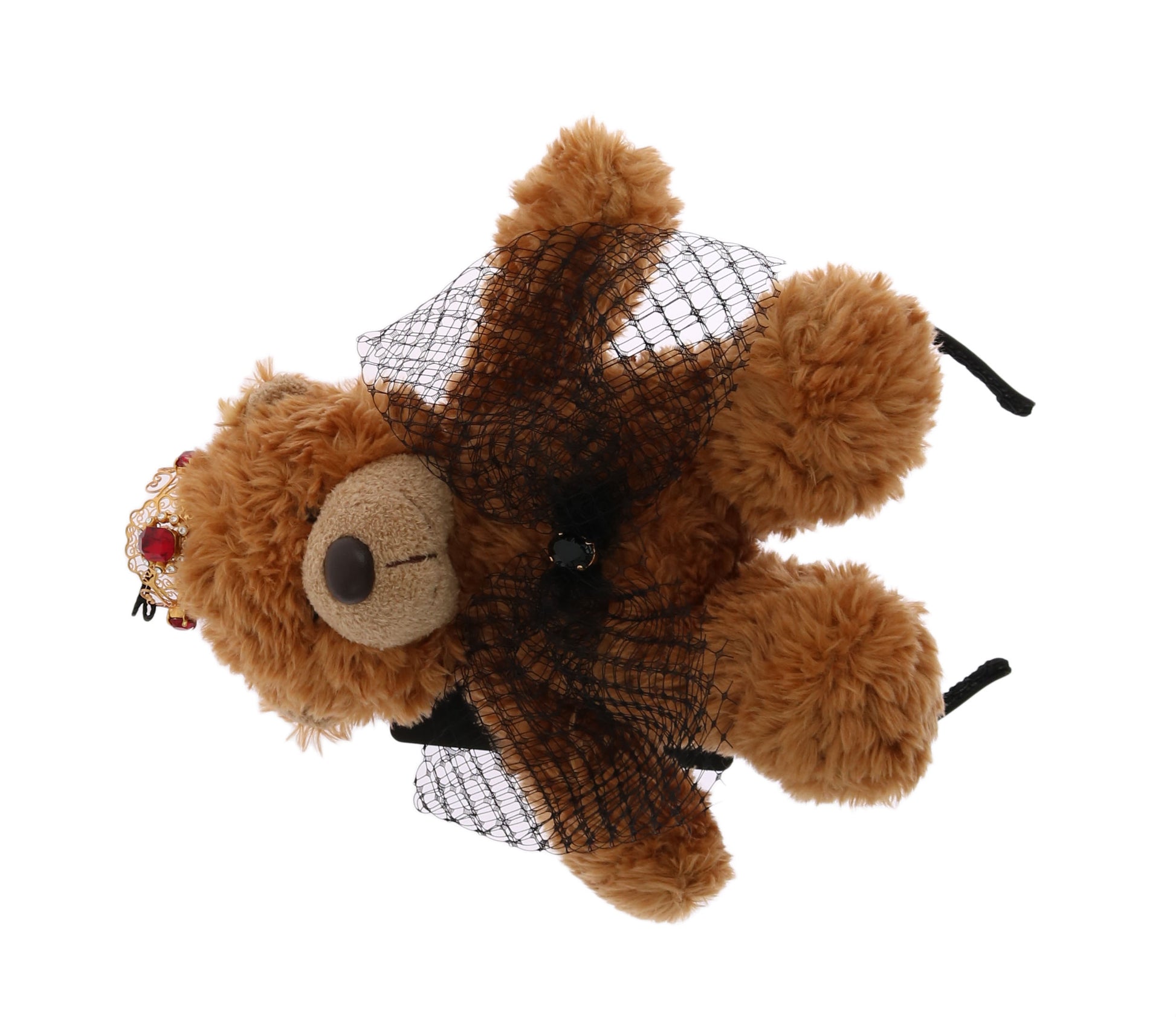 Dolce & Gabbana Teddy Bear Gold Crystal Crown Tiara Diadem Hair Band Dolce & Gabbana