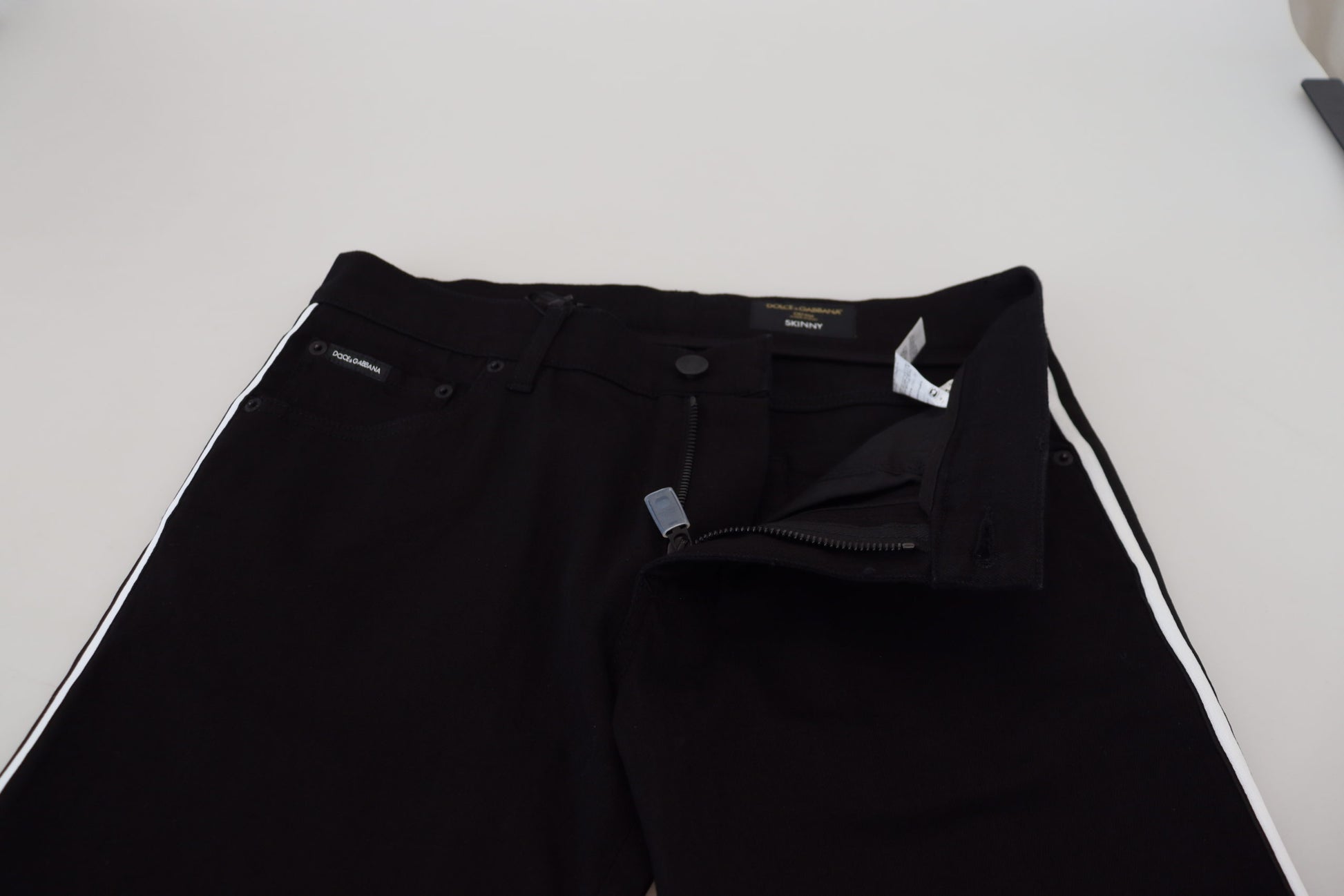 Dolce & Gabbana Black Cotton DG Crown Men Denim Jeans Dolce & Gabbana