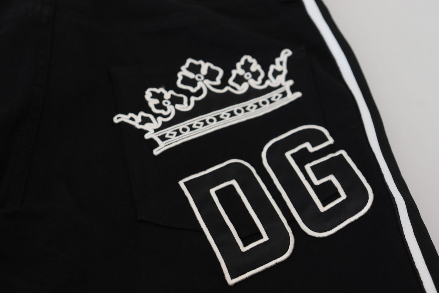 Dolce & Gabbana Black Cotton DG Crown Men Denim Jeans Dolce & Gabbana