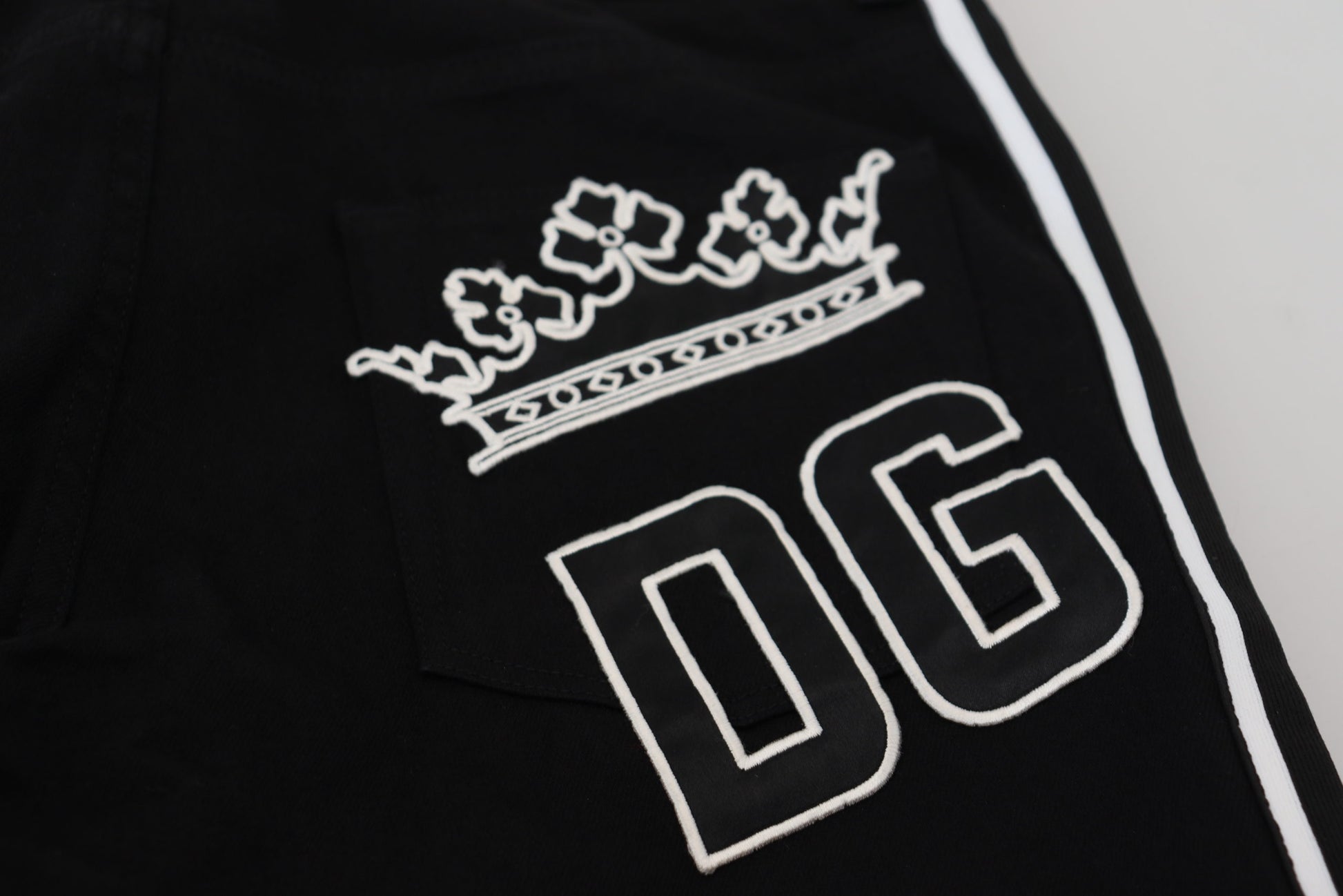 Dolce & Gabbana Black Cotton DG Crown Men Denim Jeans Dolce & Gabbana