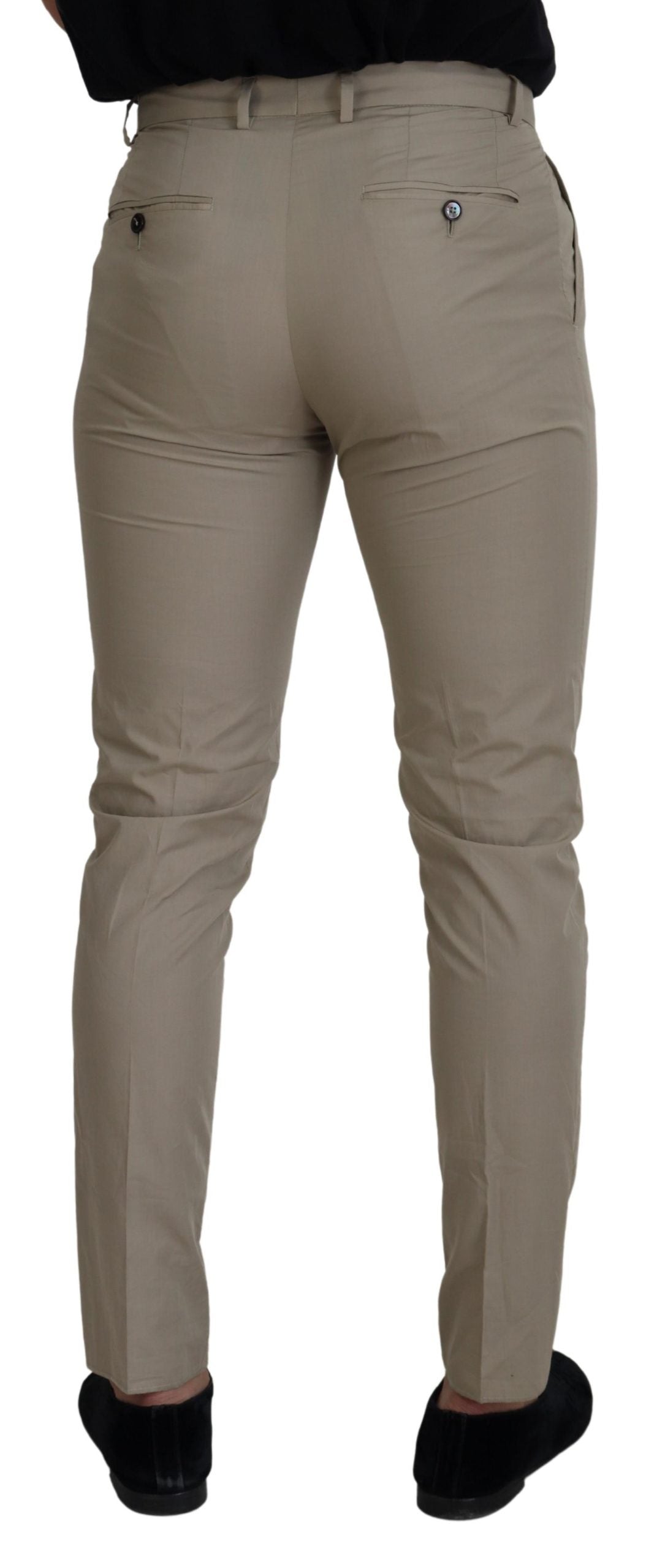 Dolce & Gabbana Beige Cotton Slim Fit Men Pants Dolce & Gabbana