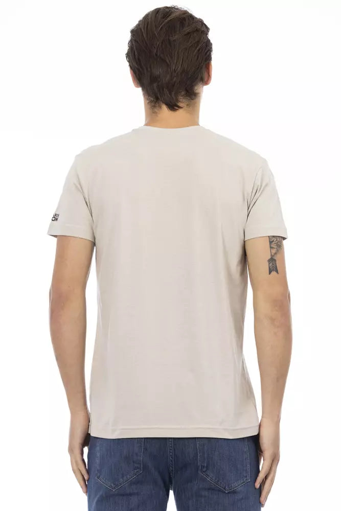 Trussardi Action Beige Cotton Men T-Shirt Trussardi Action