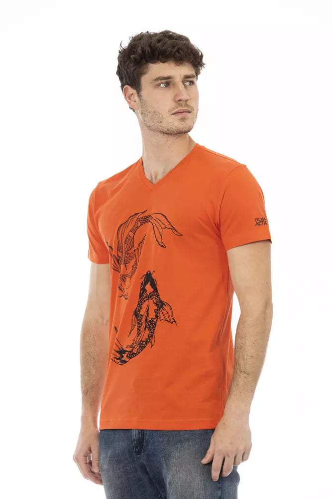 Trussardi Action Red Cotton Men T-Shirt Trussardi Action
