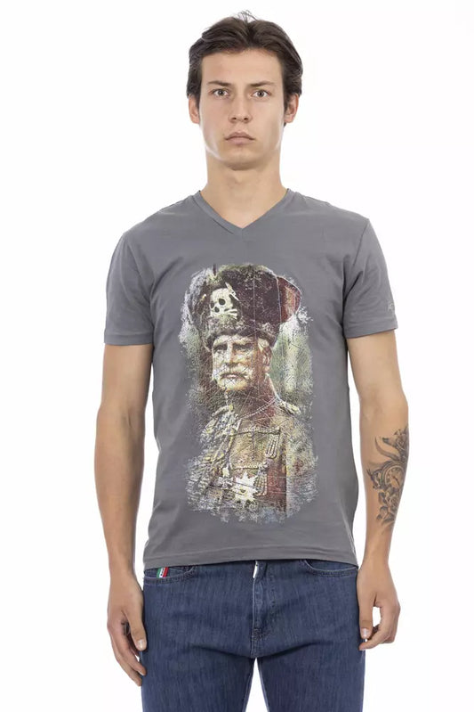Trussardi Action Gray Cotton Men's T-Shirt Trussardi Action