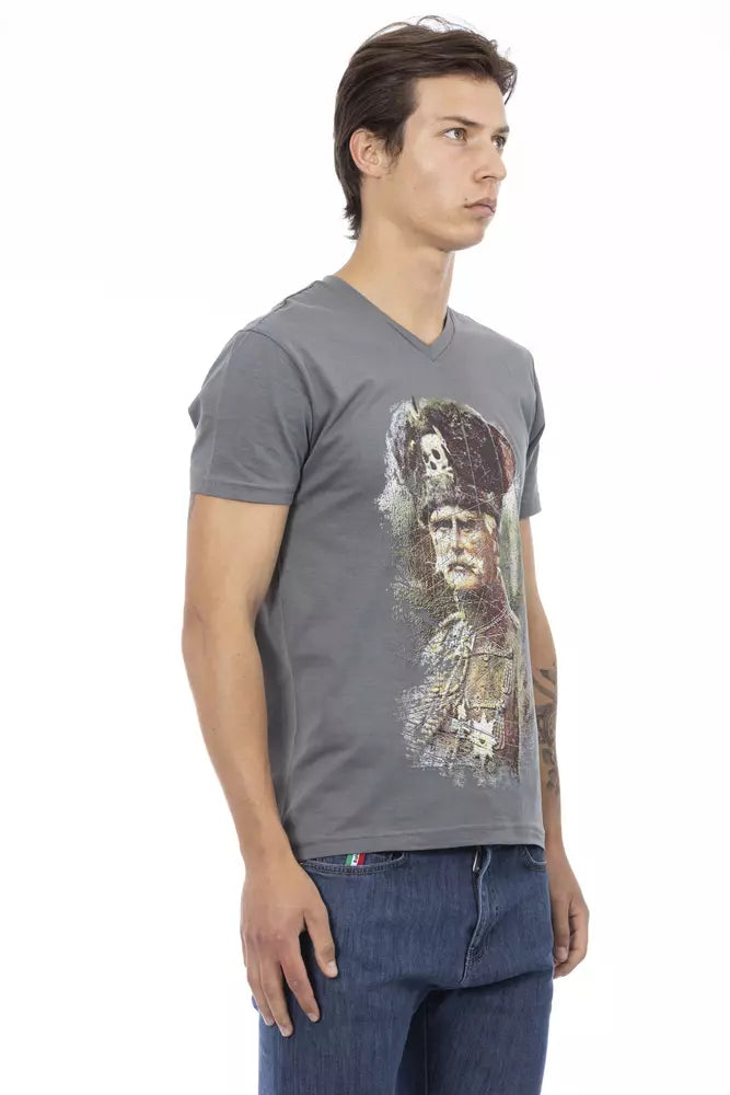 Trussardi Action Gray Cotton Men's T-Shirt Trussardi Action