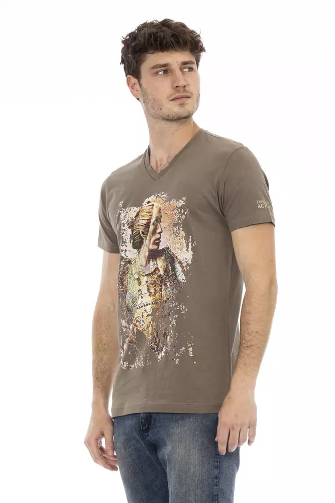Trussardi Action Brown Cotton Men's T-Shirt Trussardi Action