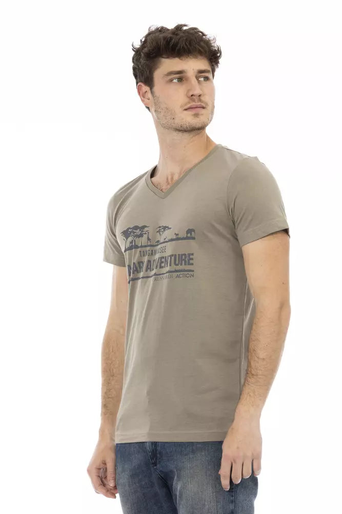 Trussardi Action Brown Cotton Men T-Shirt Trussardi Action